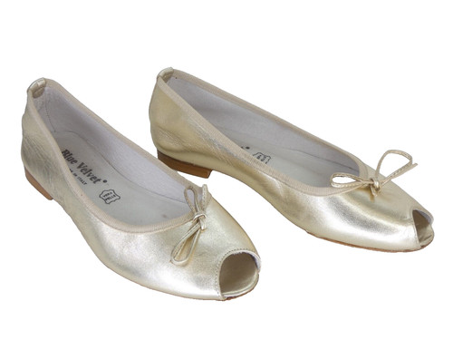 Gold metallic flats schuhe - gold,