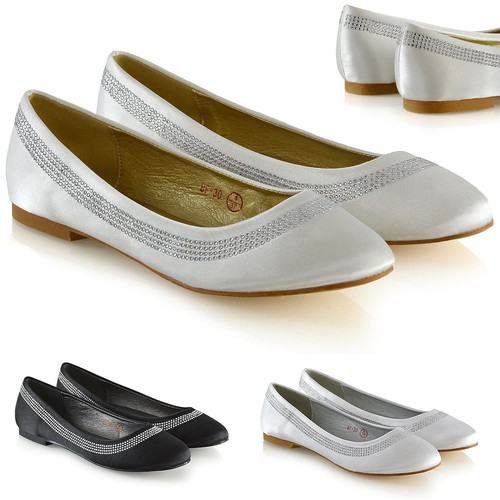 Flache satin pumps damen - satin-pumps,