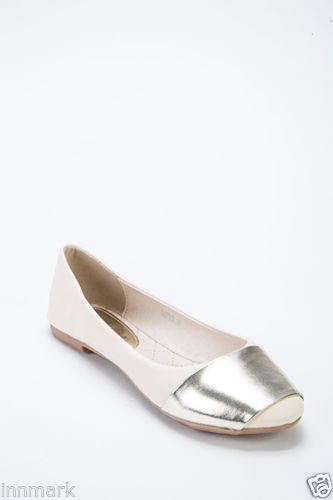 Beige gold flatfront pumps - flatfront,